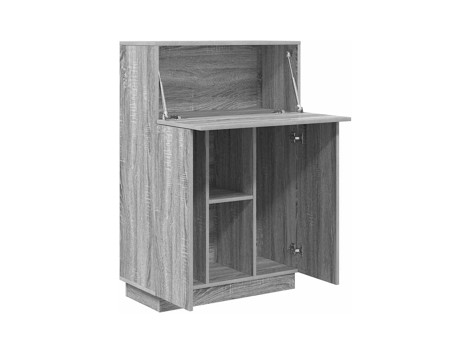 Bureau avec porte Gris 71,5 x 31,5 x 106,5 cm Bois d'ingénierie