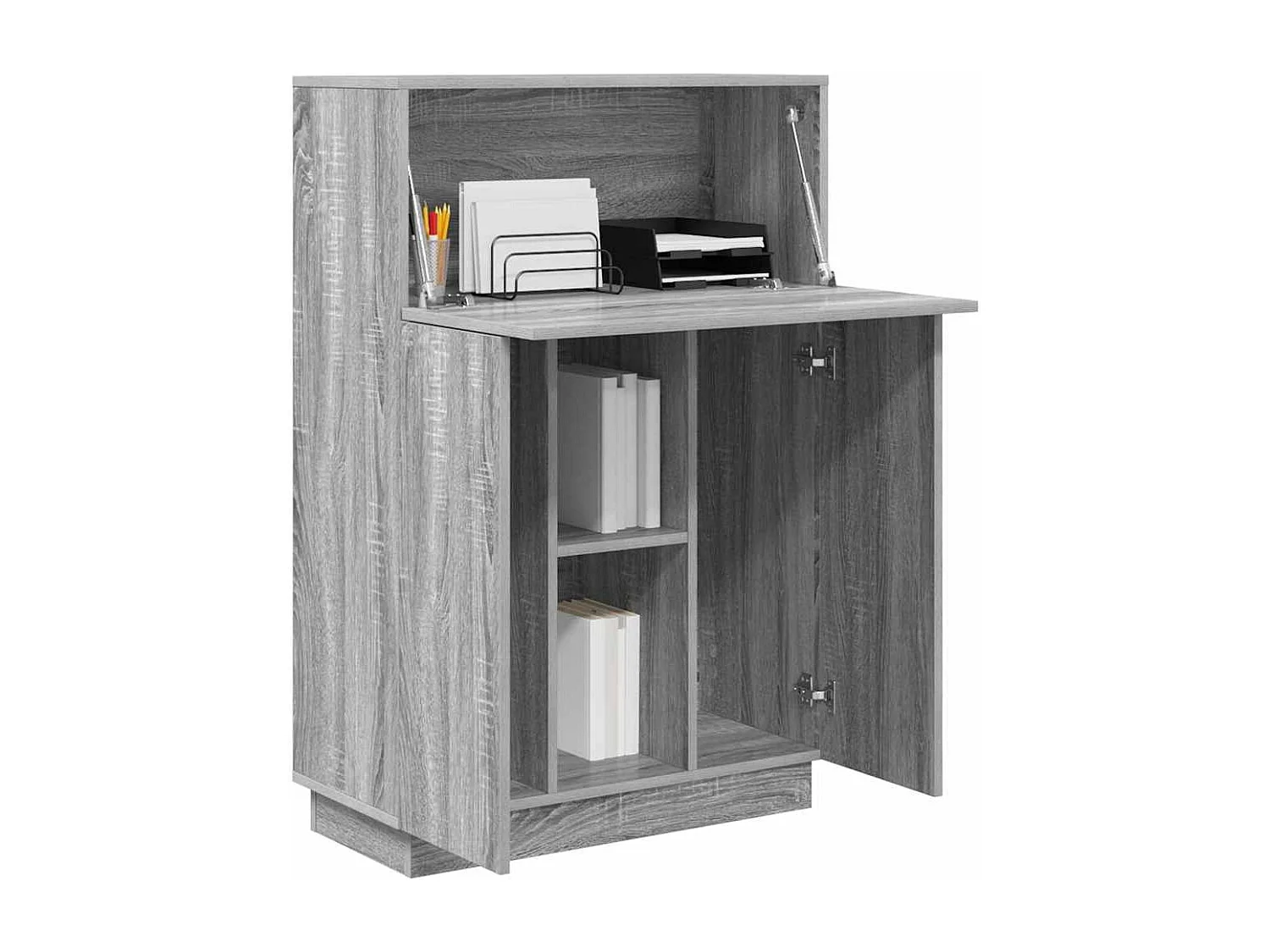 Bureau avec porte Gris 71,5 x 31,5 x 106,5 cm Bois d'ingénierie