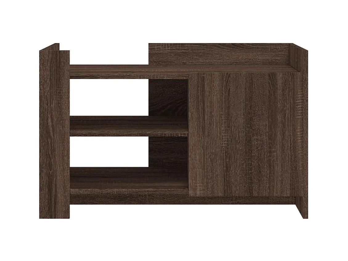 Mesa de centro roble marrón 80x50x50 cm madera de ingeniería