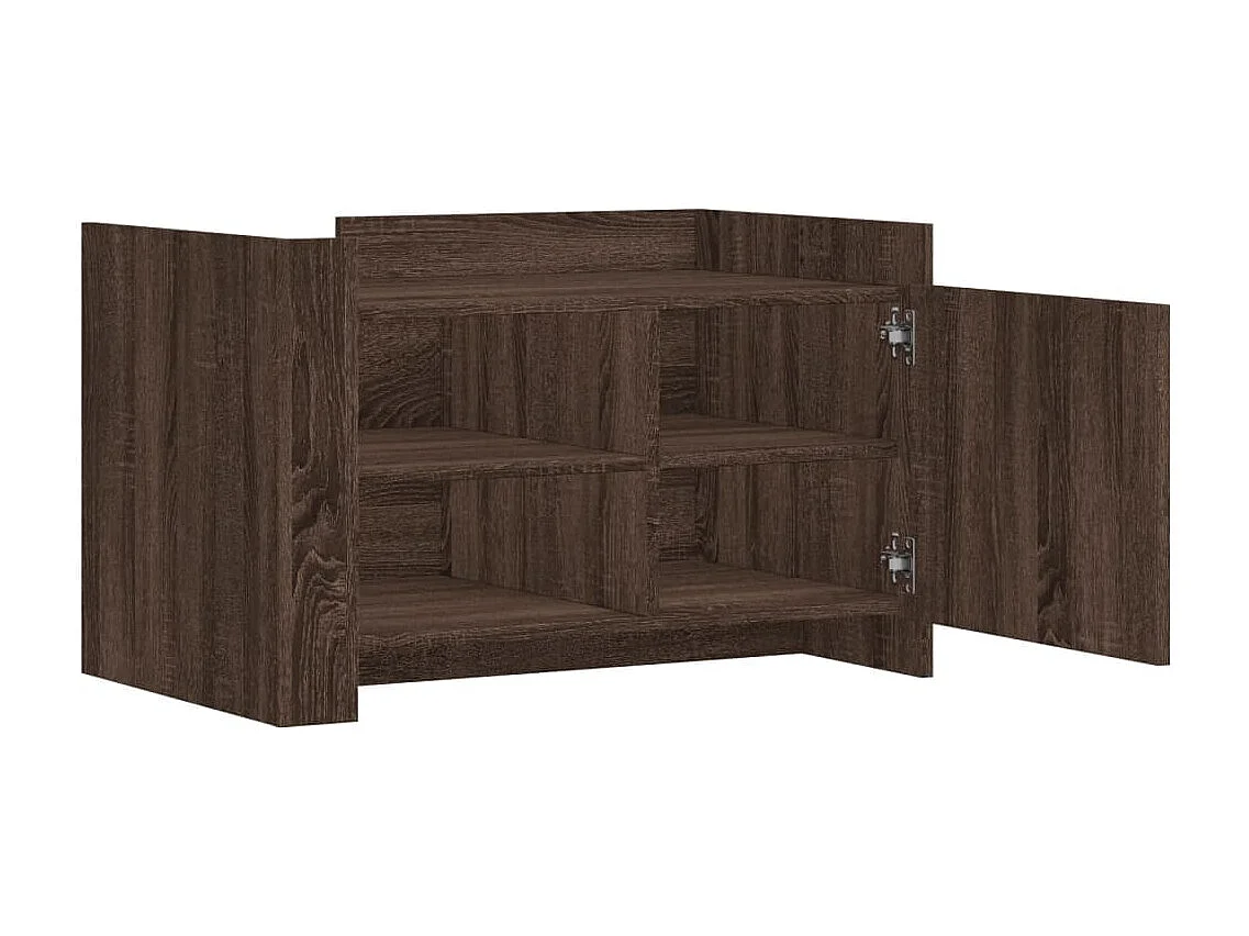 Mesa de centro roble marrón 80x50x50 cm madera de ingeniería