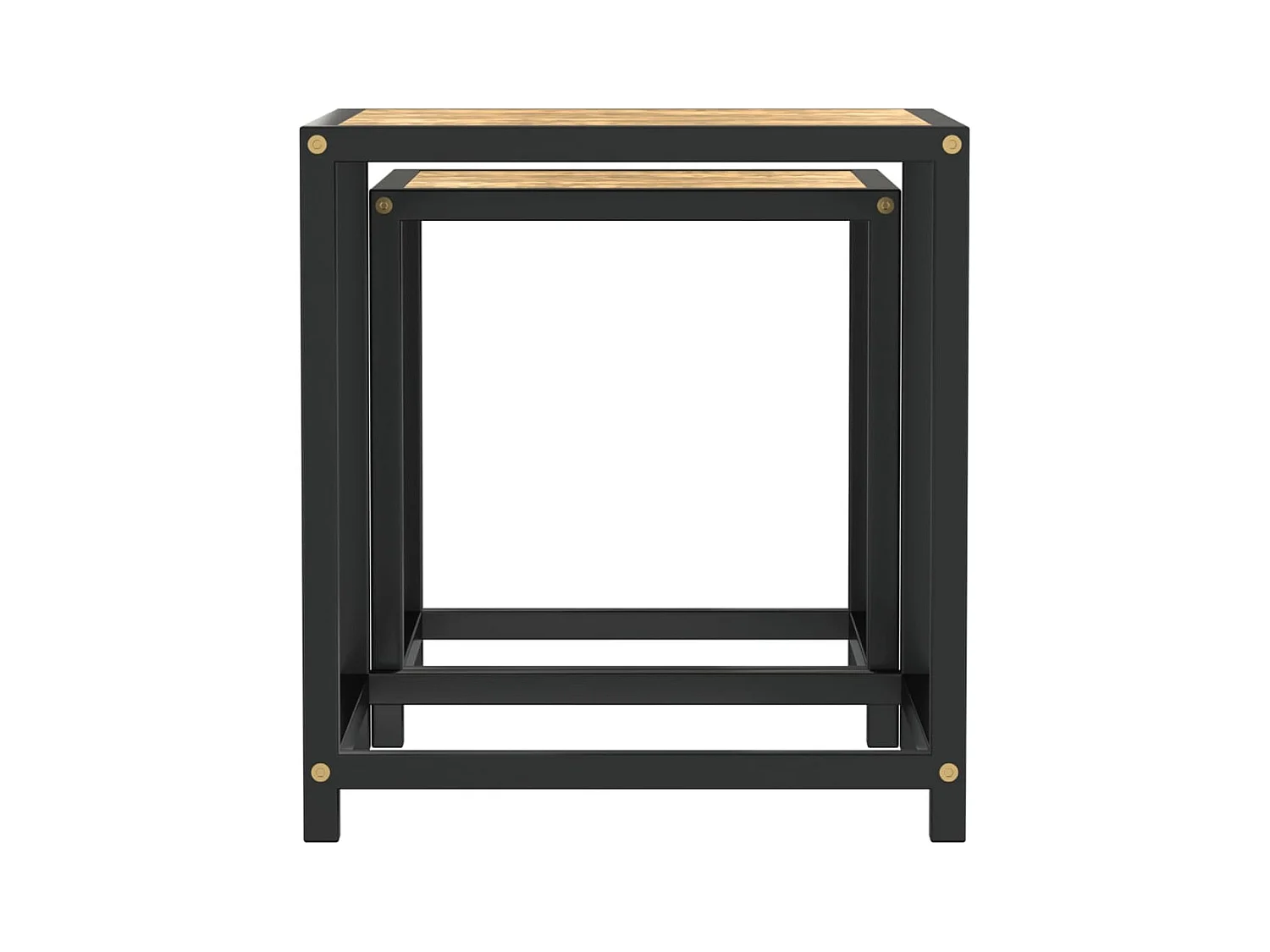 2 mesas de té de MDF en negro y amarillo