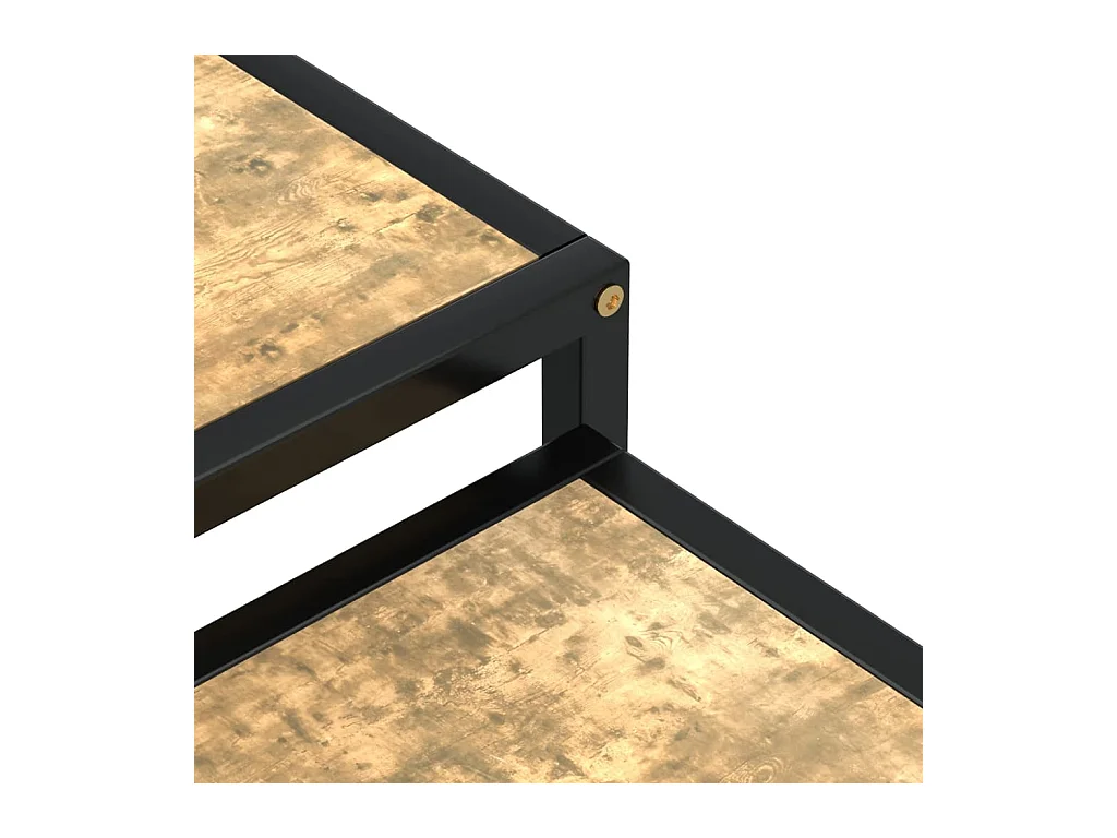 2 mesas de té de MDF en negro y amarillo