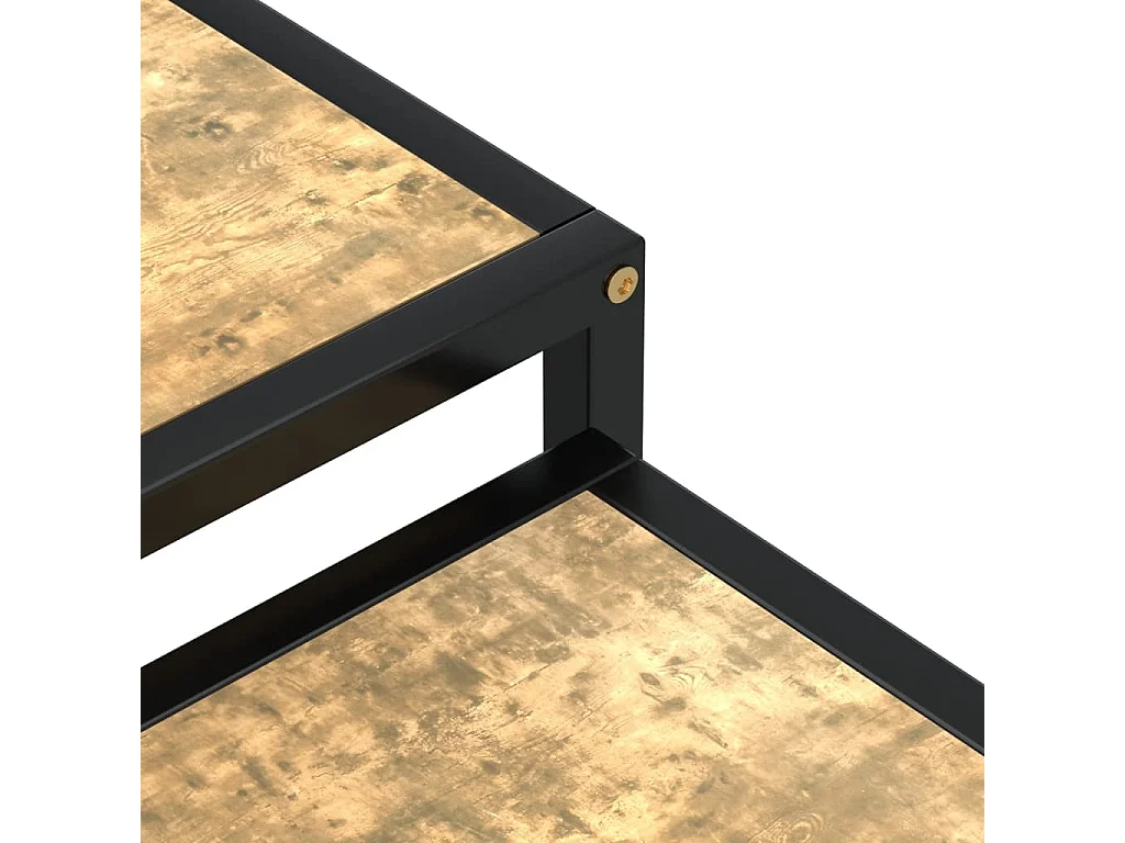 2 stuks MDF theetafels zwart en geel