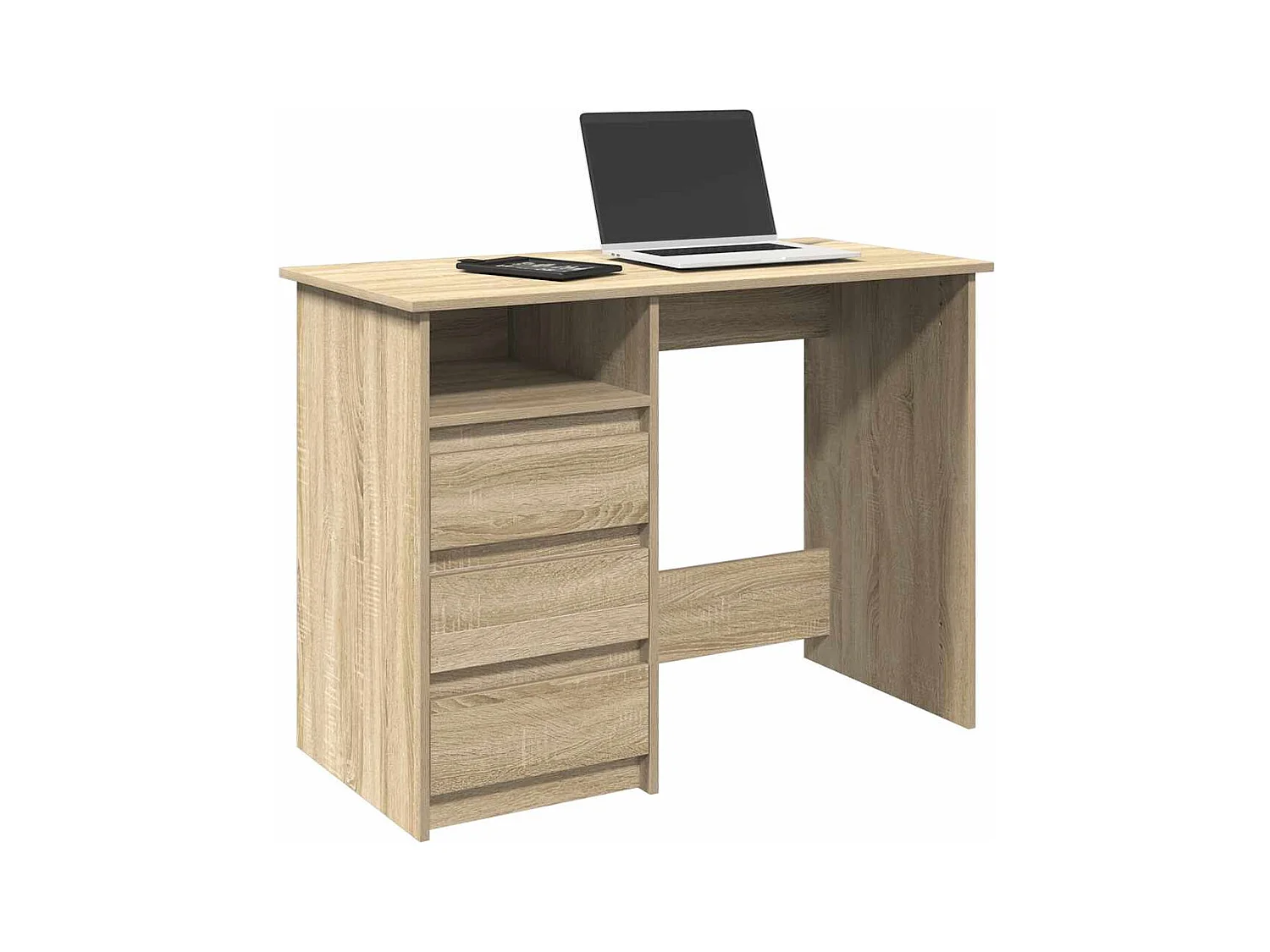 Bureau chêne sonoma 102x50x75 cm bois d'ingénierie