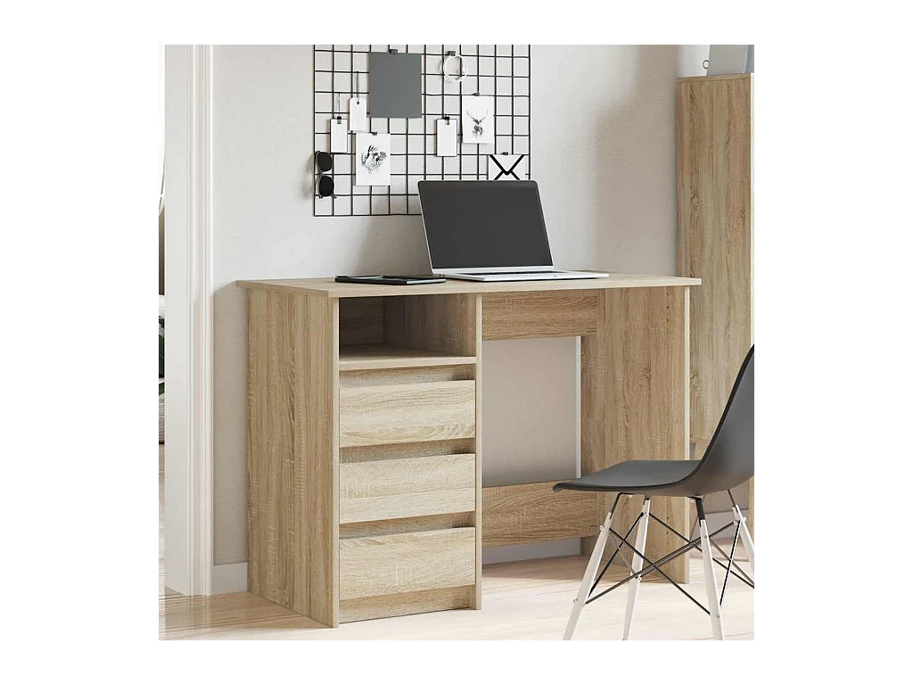 Bureau chêne sonoma 102x50x75 cm bois d'ingénierie