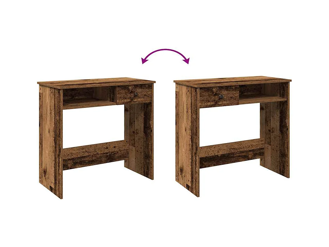 Bureau style vieux bois 80x40x75 cm bois d'ingénierie