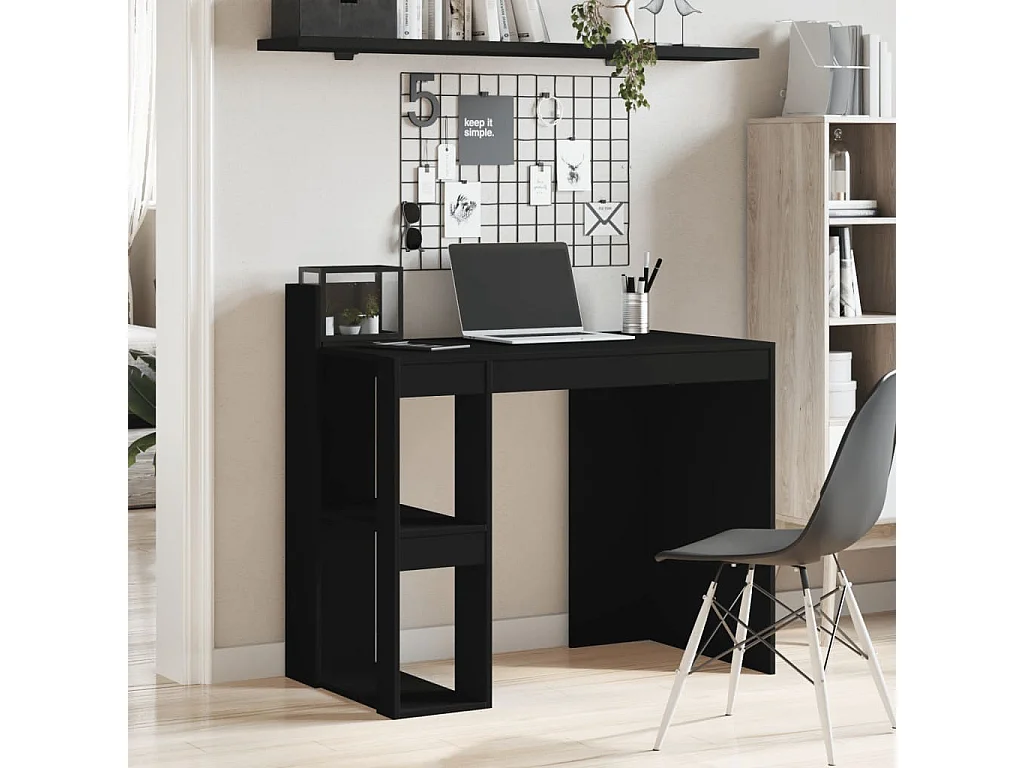 Schwarzer Schreibtisch 103,5 x 56,5 x 94 cm, Holzwerkstoff