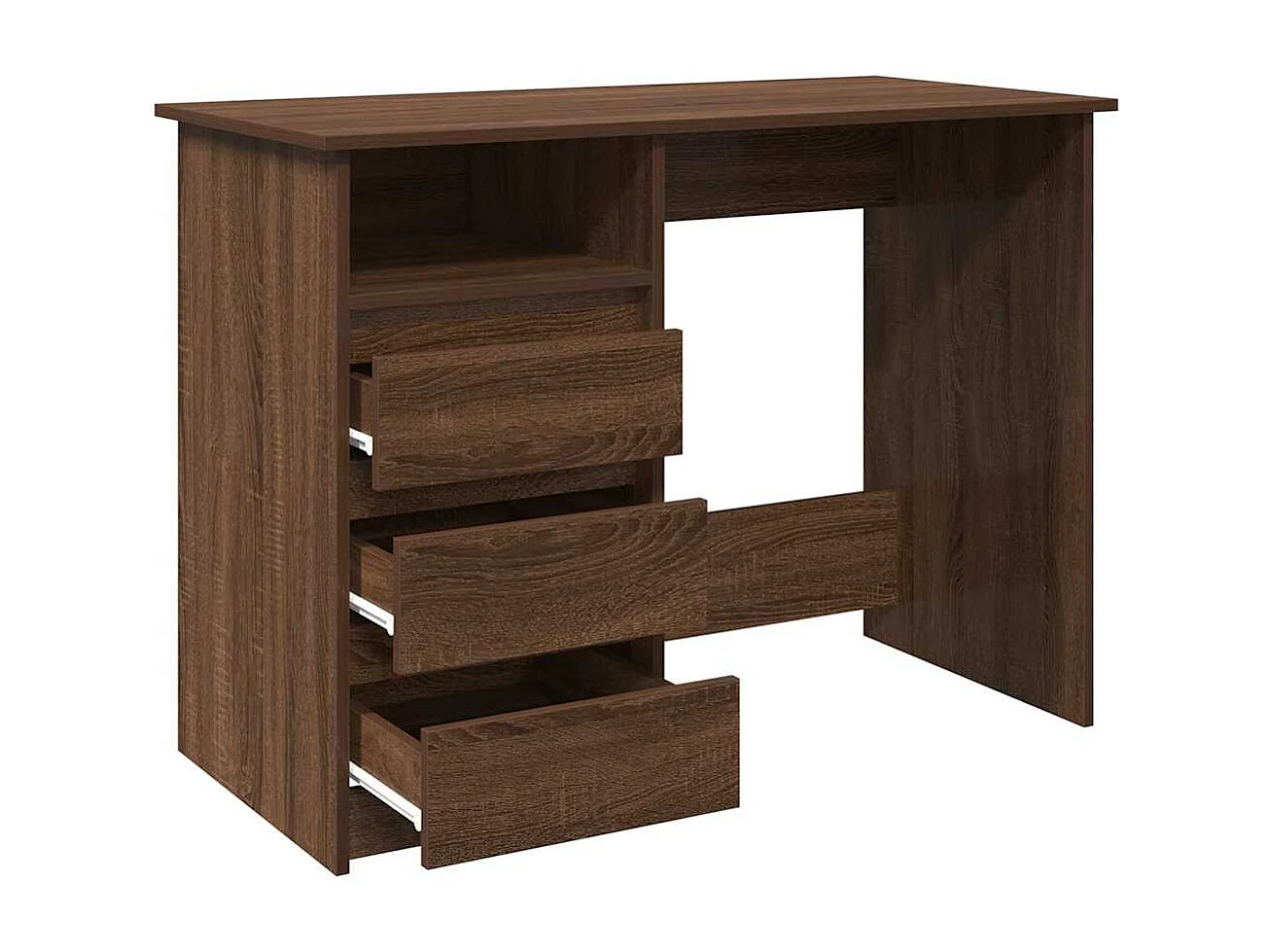 Bureau chêne marron 102x50x75 cm bois d'ingénierie