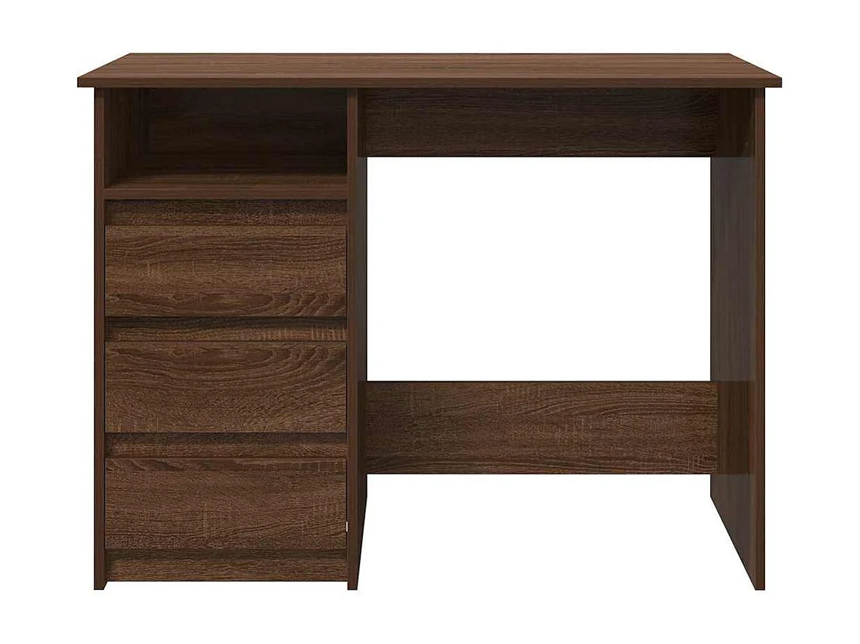 Bureau chêne marron 102x50x75 cm bois d'ingénierie