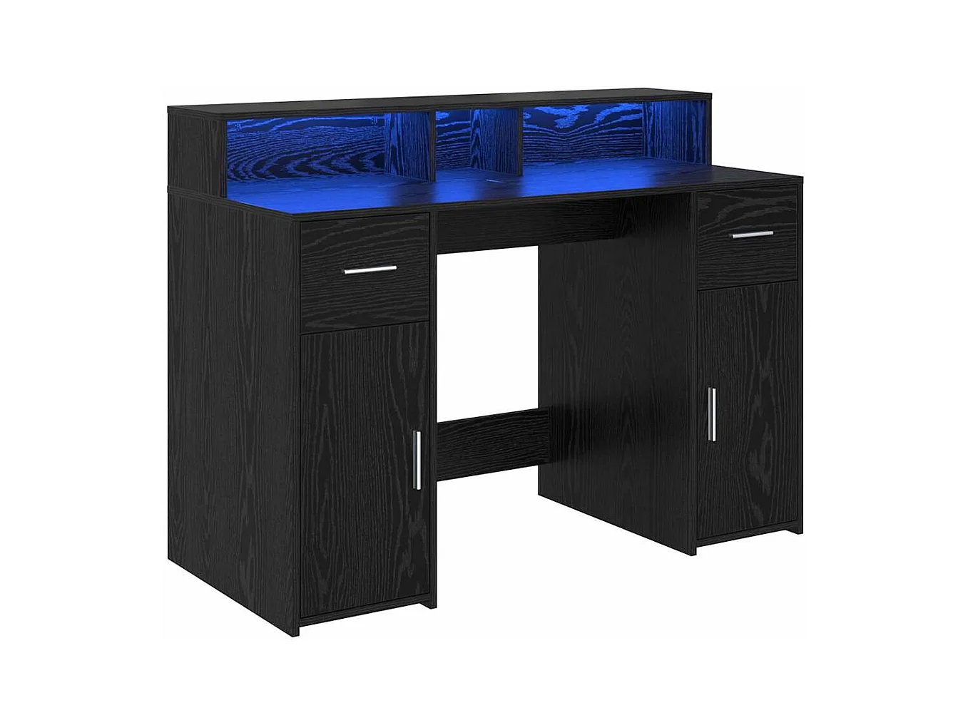 Bureau avec porte Chêne noir 120 x 55 x 91 cm Bois d'ingénierie