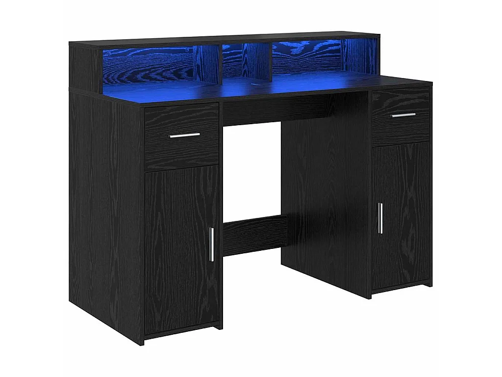 Bureau avec porte Chêne noir 120 x 55 x 91 cm Bois d'ingénierie