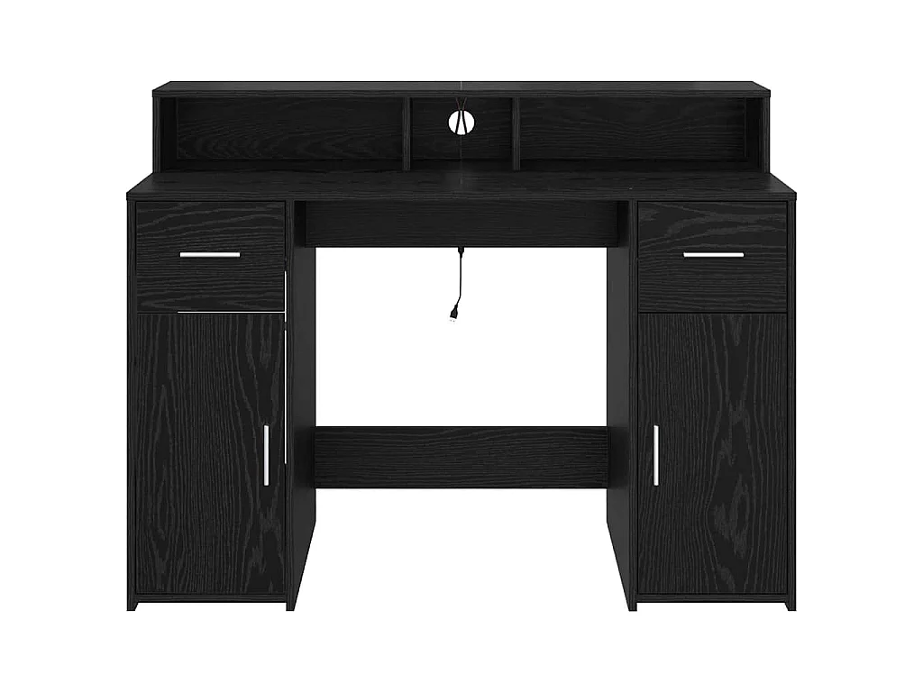 Bureau avec porte Chêne noir 120 x 55 x 91 cm Bois d'ingénierie