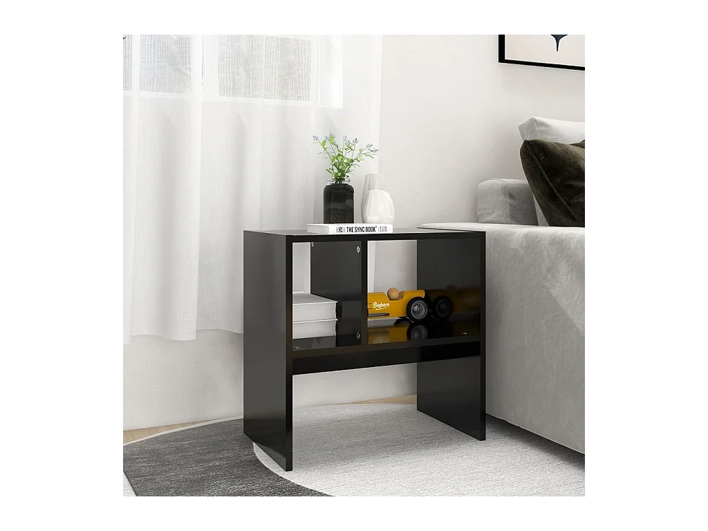 Bijzettafel Zwart 50x30x50 cm Bewerkt hout