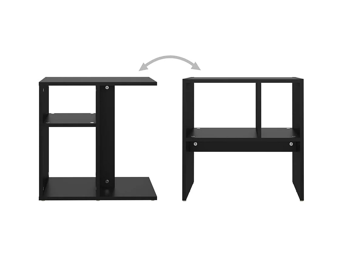 Bijzettafel Zwart 50x30x50 cm Bewerkt hout