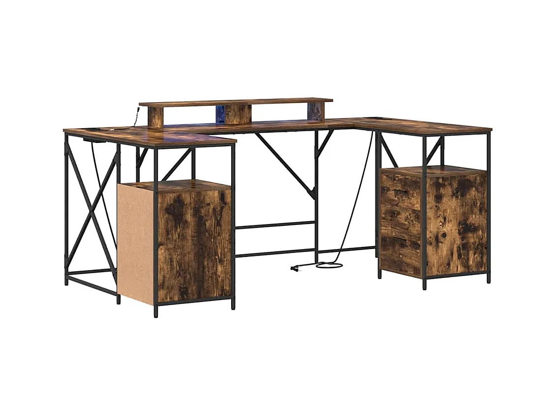 Escritorio de roble ahumado 182 x 101 x 87,5 cm Madera de ingeniería