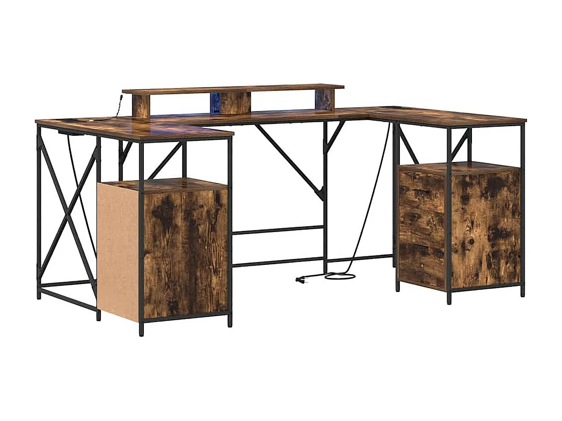 Escritorio de roble ahumado 182 x 101 x 87,5 cm Madera de ingeniería