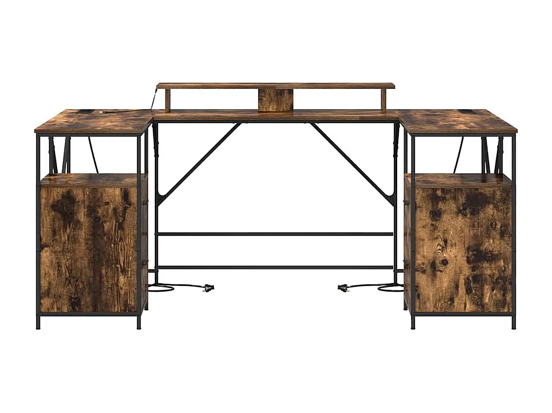 Escritorio de roble ahumado 182 x 101 x 87,5 cm Madera de ingeniería