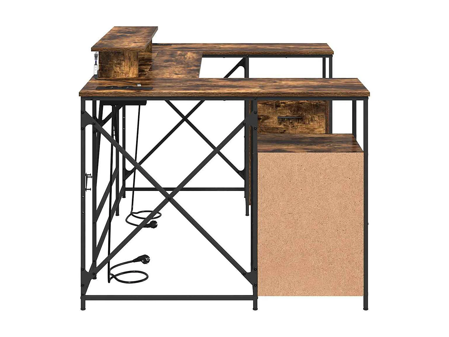 Escritorio de roble ahumado 182 x 101 x 87,5 cm Madera de ingeniería