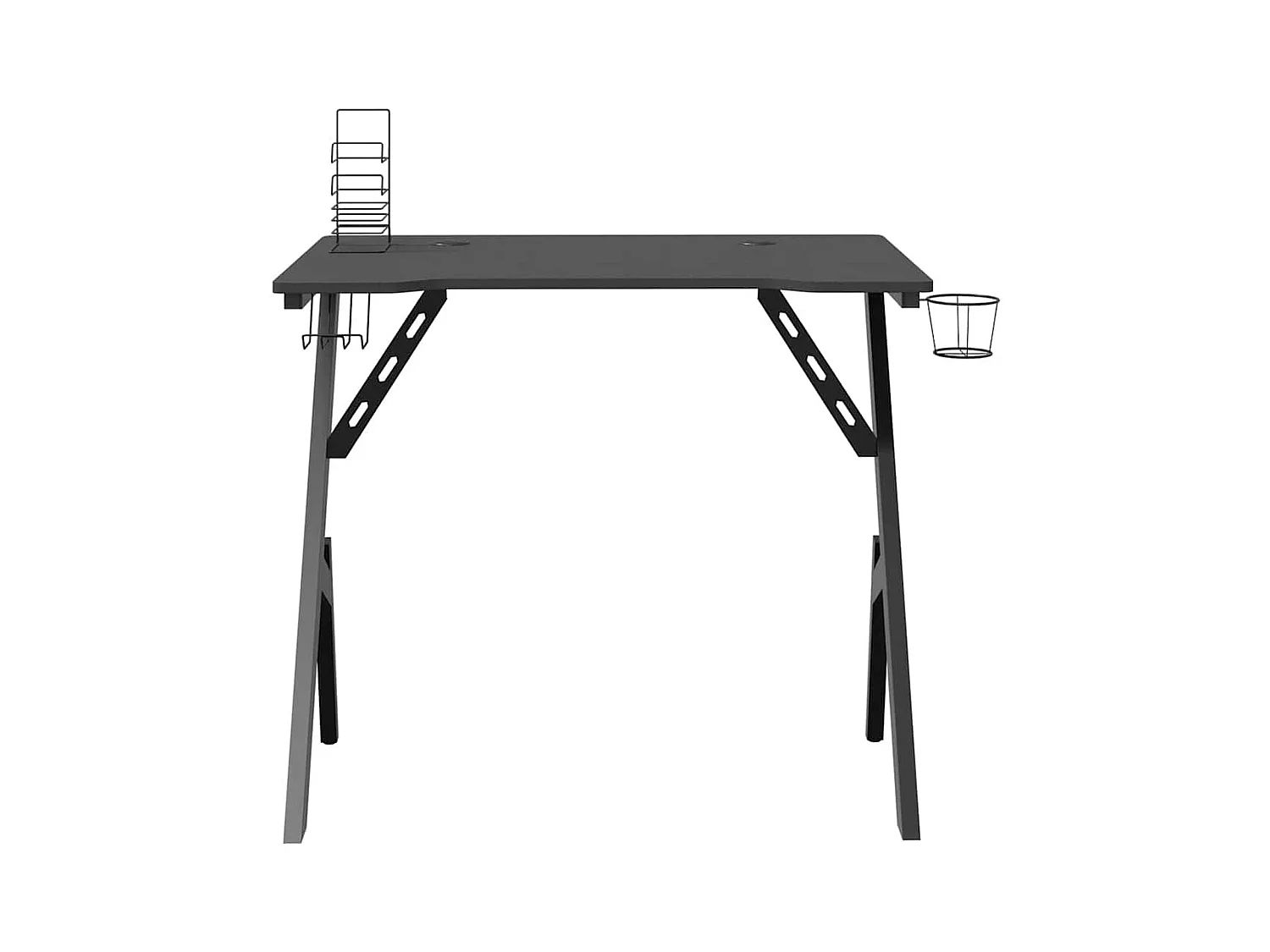 Gamingbureau met Y-vormige poten, zwart, 90x60x75 cm