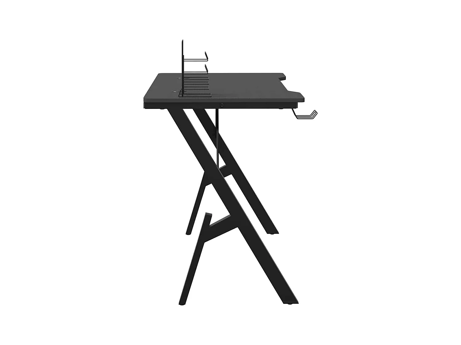 Gamingbureau met Y-vormige poten, zwart, 90x60x75 cm