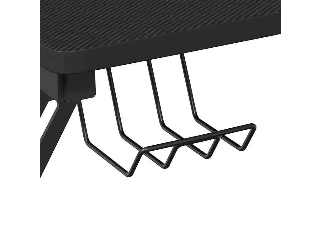Gamingbureau met Y-vormige poten, zwart, 90x60x75 cm