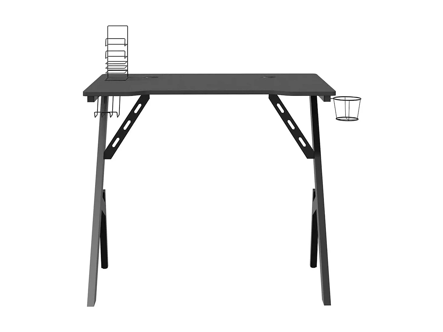 Scrivania da gioco con gambe a Y nera 90x60x75 cm