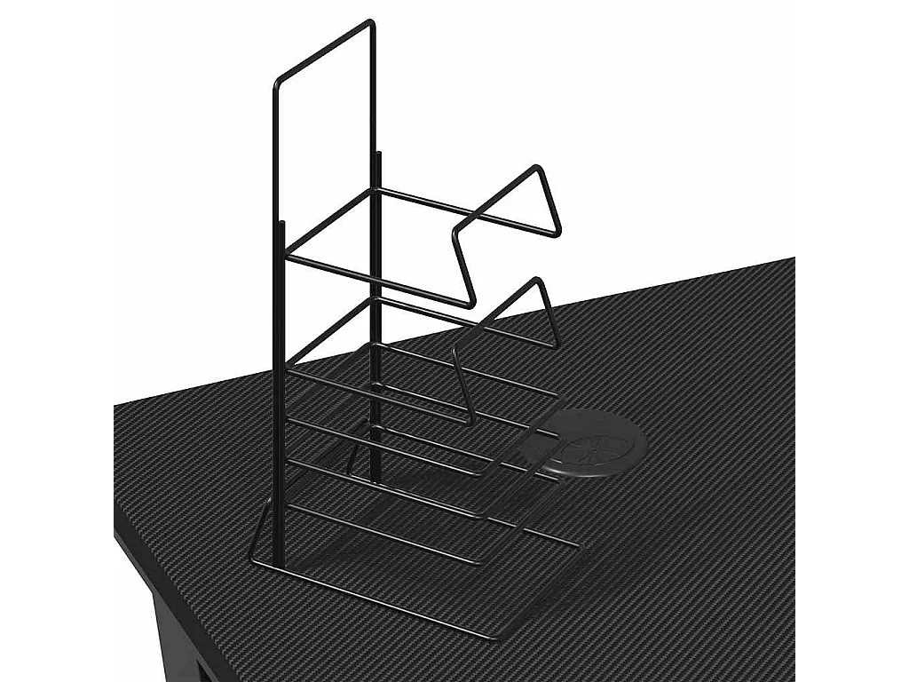 Scrivania da gioco con gambe a Y nera 90x60x75 cm