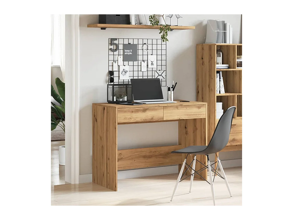 Scrivania artigianale in rovere 101x50x76,5 cm in legno ingegnerizzato