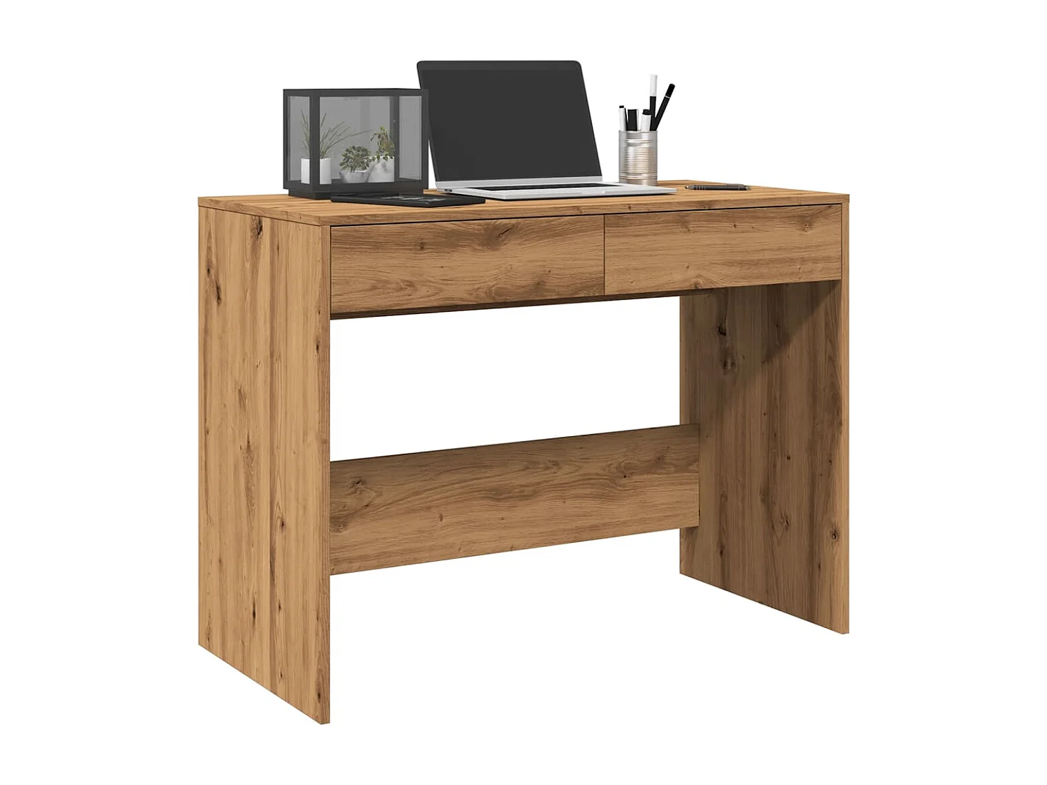 Scrivania artigianale in rovere 101x50x76,5 cm in legno ingegnerizzato