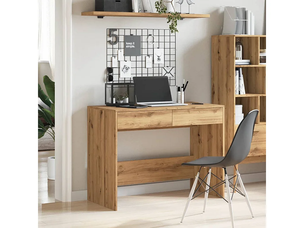 Scrivania artigianale in rovere 101x50x76,5 cm in legno ingegnerizzato