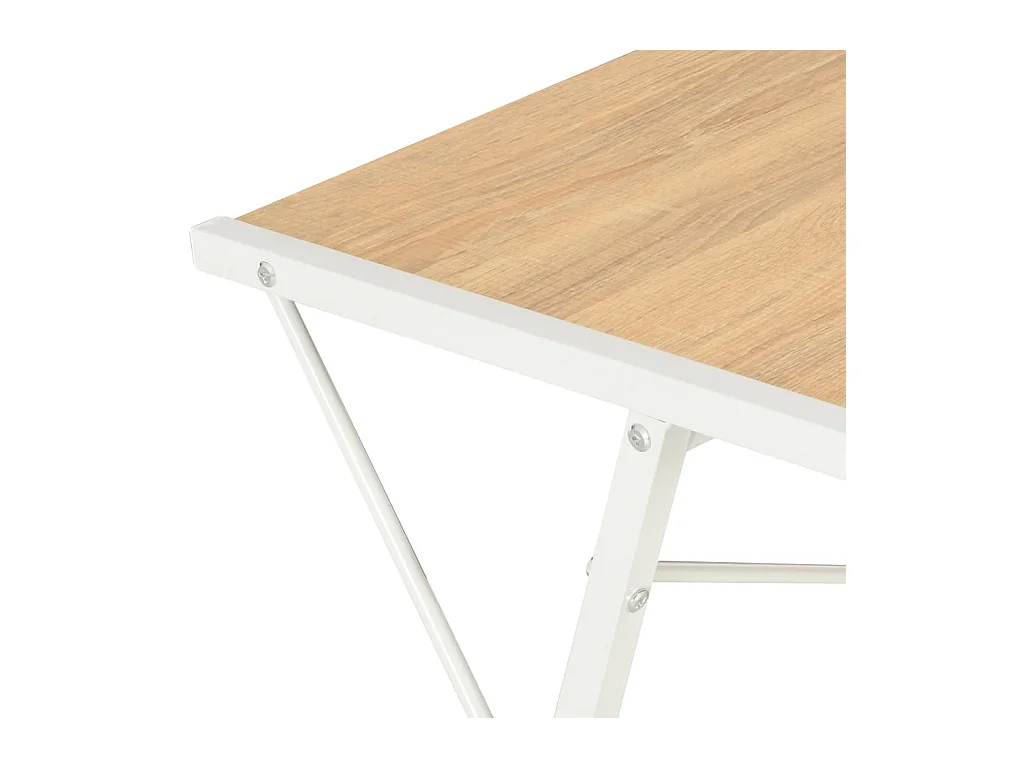 Escritorio con estante Blanco y roble 116x50x93 cm