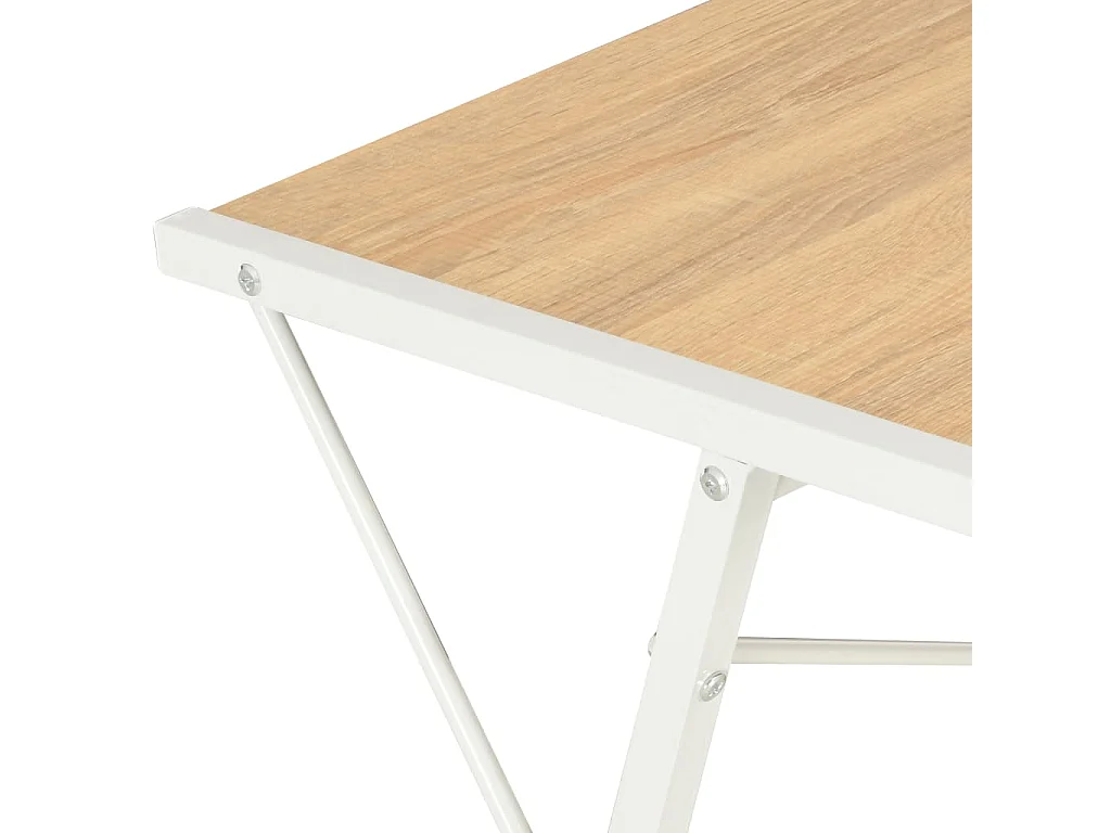 Scrivania con ripiano Bianco e rovere 116x50x93 cm