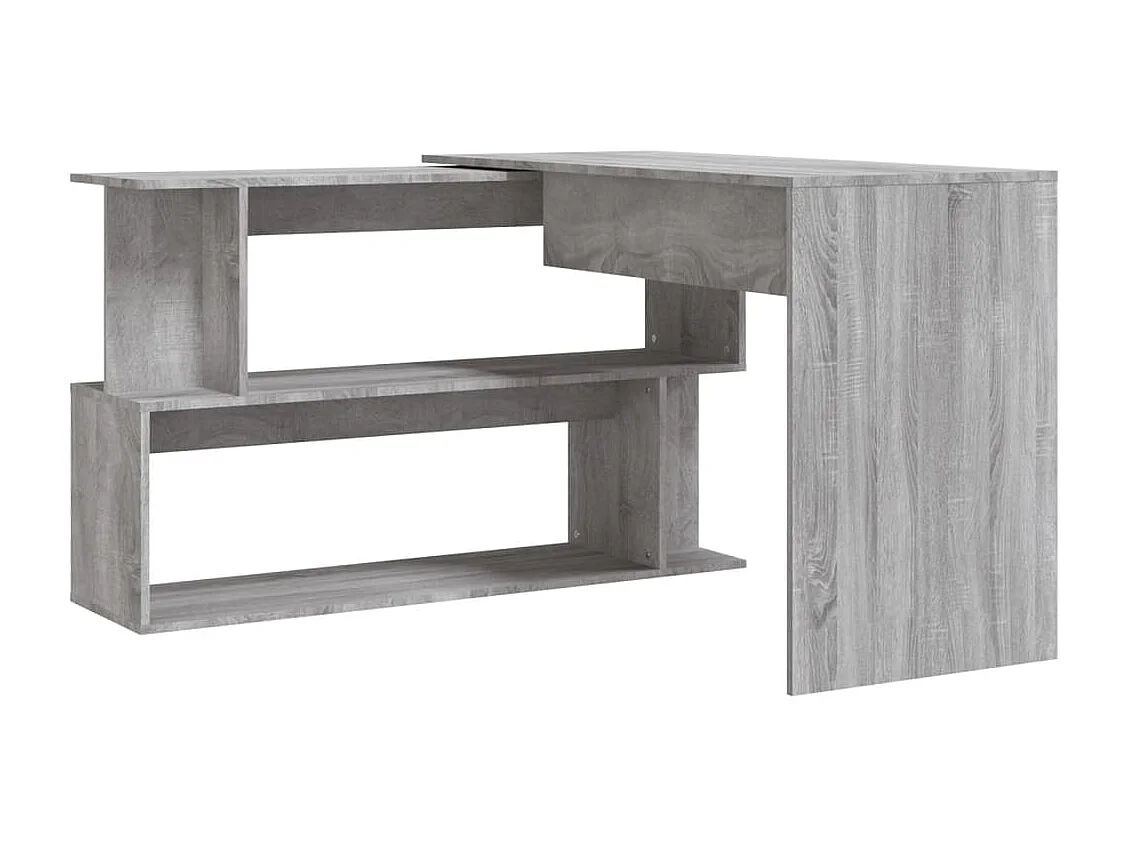 Escritorio esquinero gris Sonoma 200x50x76 cm Madera de ingeniería