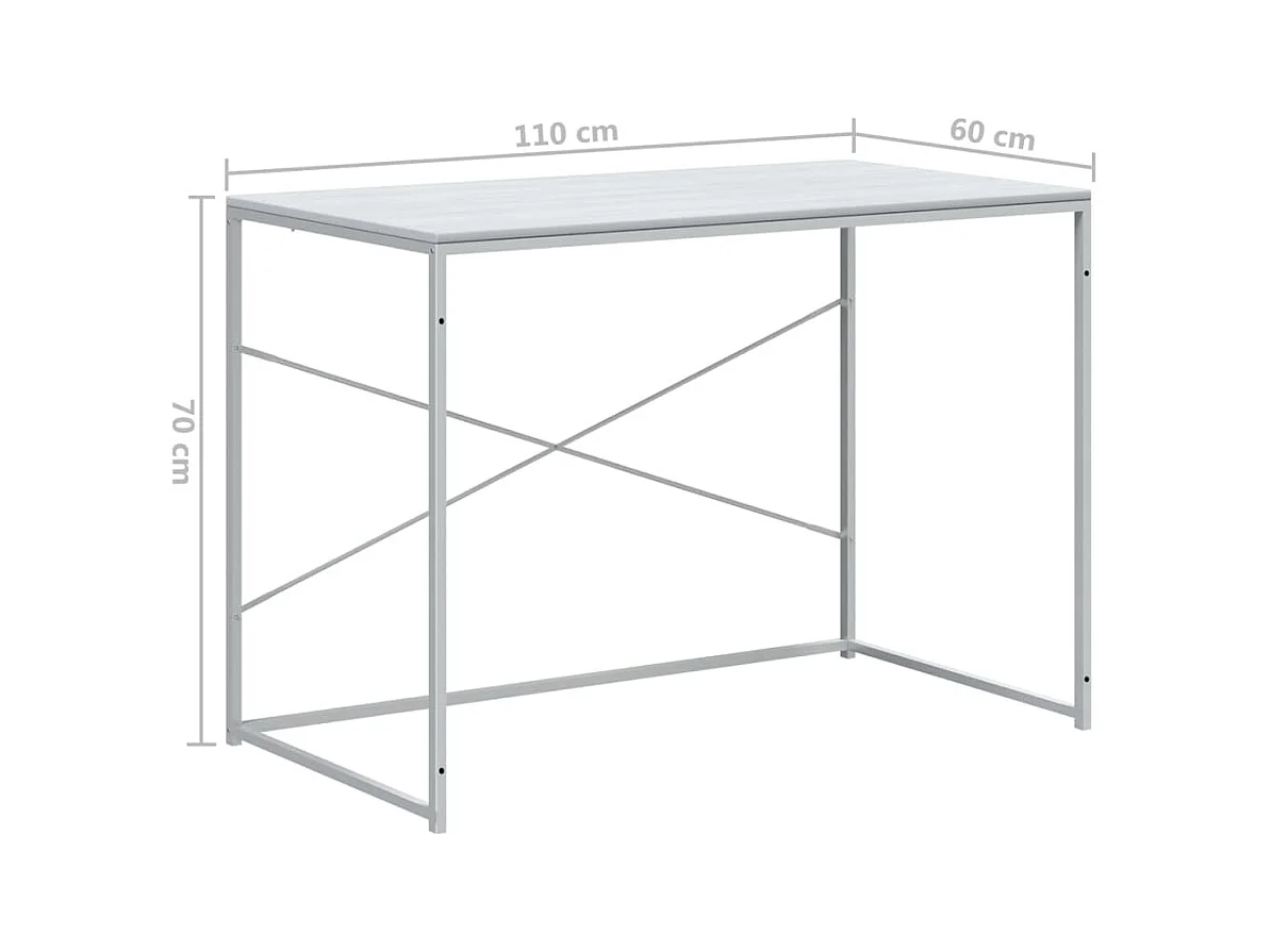 Wit computerbureau 110x60x70 cm van bewerkt hout