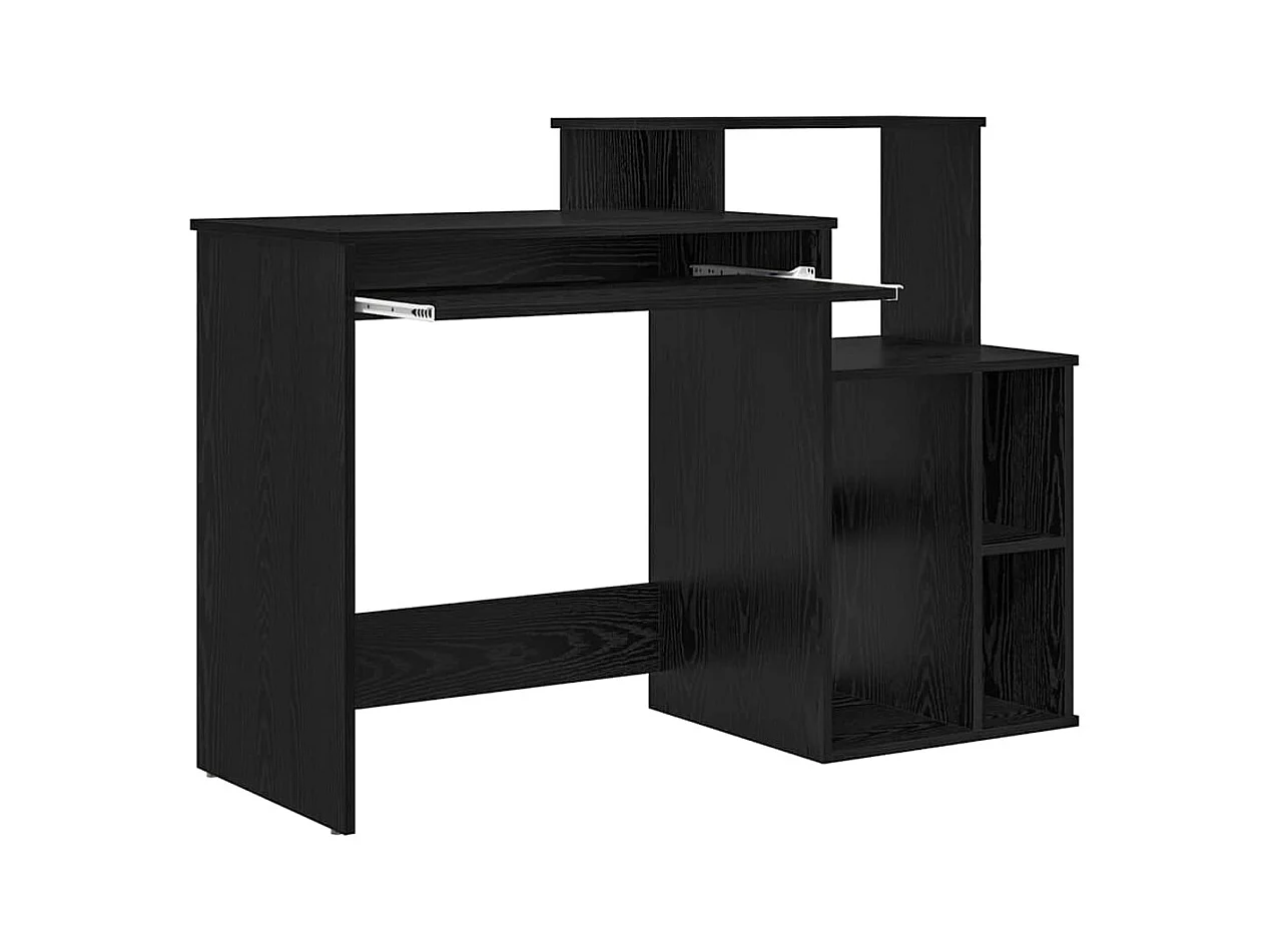 Bureau avec Rangement Chêne noir 120.5 x 44 x 88.5 cm