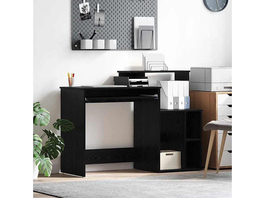 Bureau avec Rangement Chêne noir 120.5 x 44 x 88.5 cm