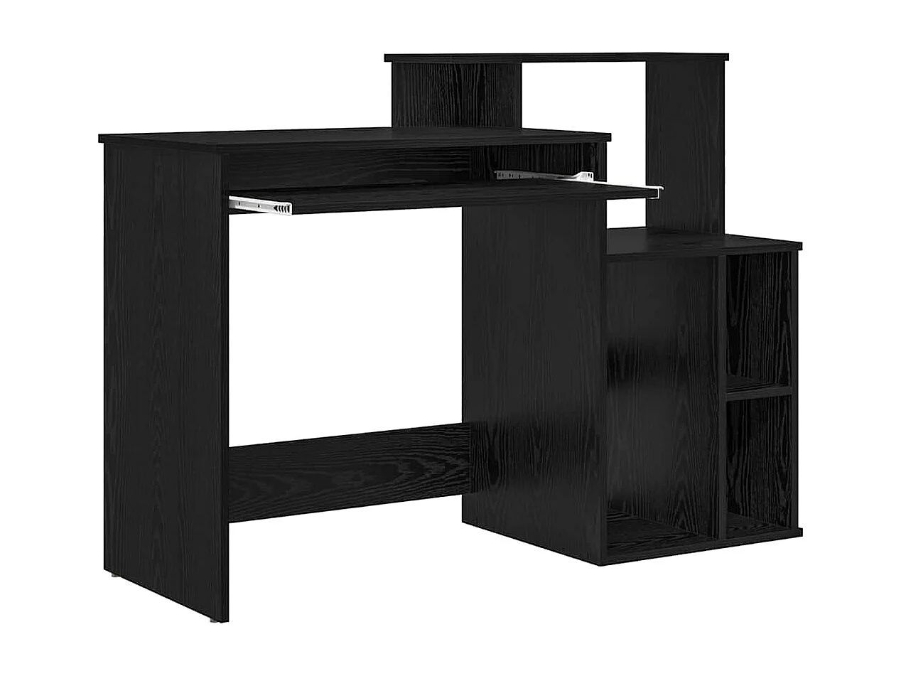 Bureau avec Rangement Chêne noir 120.5 x 44 x 88.5 cm