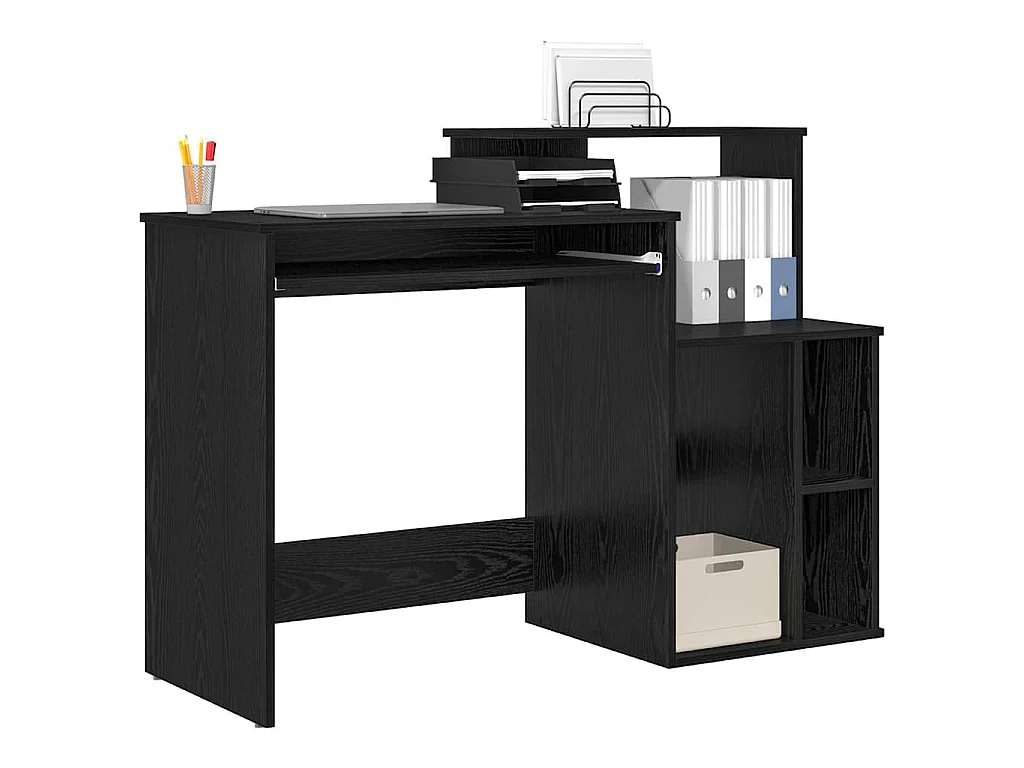 Bureau avec Rangement Chêne noir 120.5 x 44 x 88.5 cm