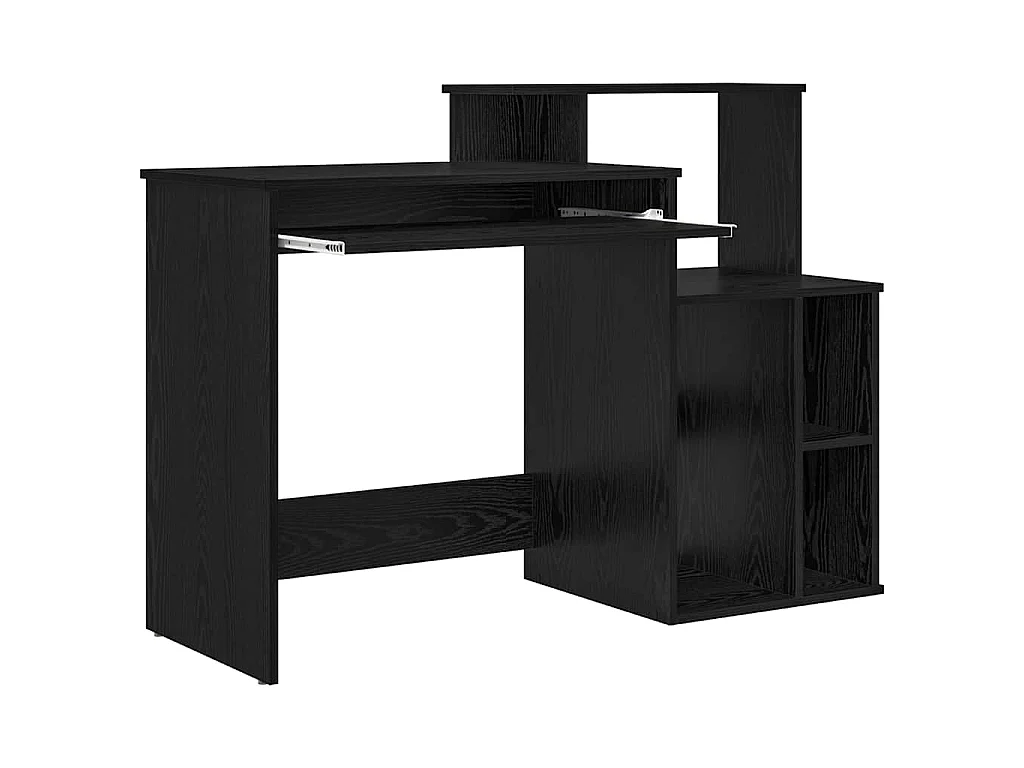 Bureau avec Rangement Chêne noir 120.5 x 44 x 88.5 cm