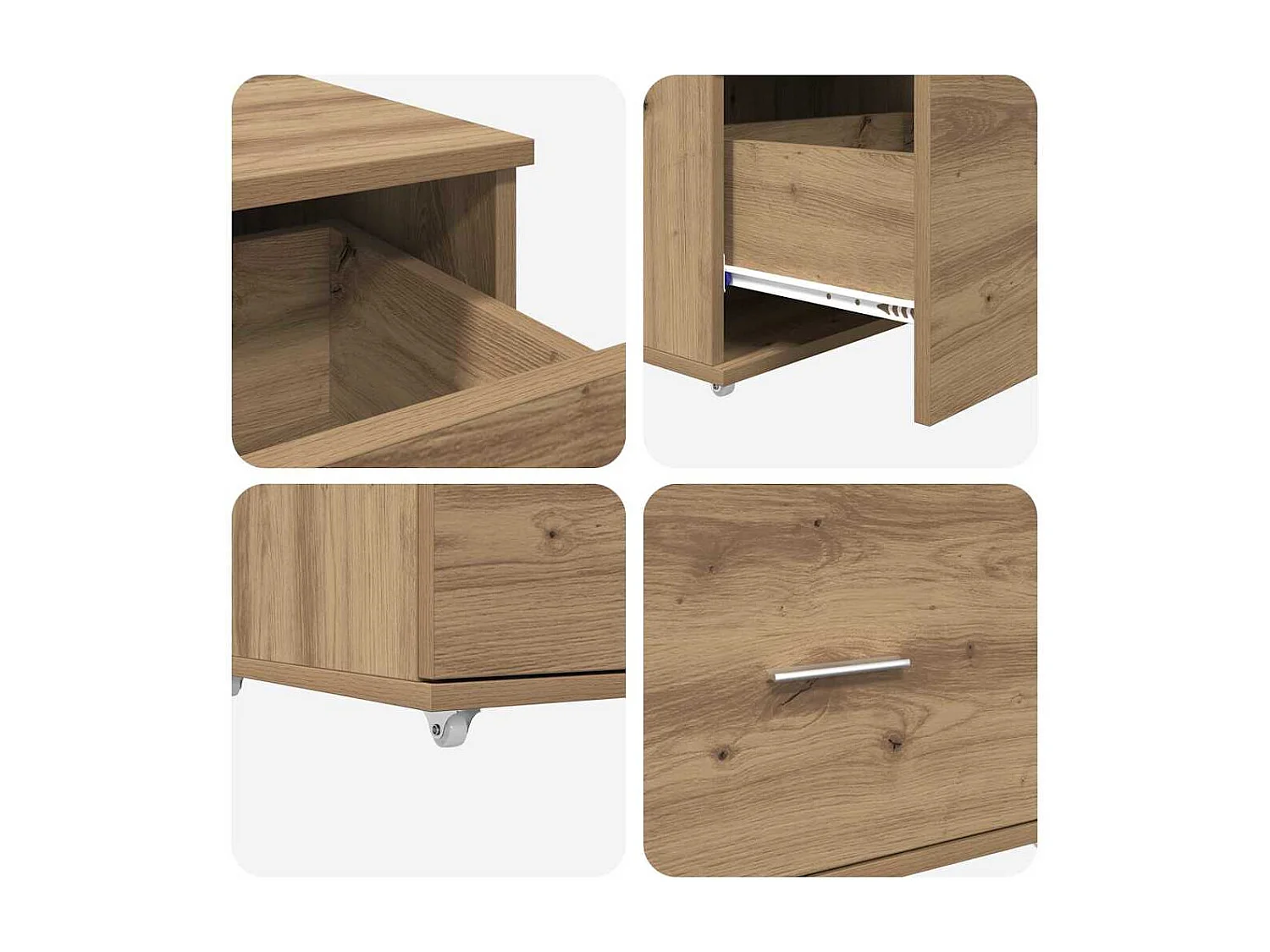 Bureau chêne artisanal 131,5 x 50 x 106,5 cm Bois d'ingénierie