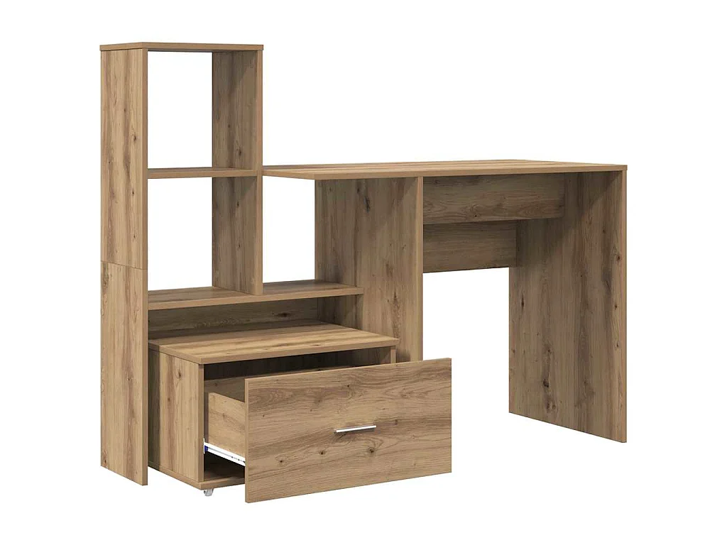 Handgefertigter Schreibtisch aus Eichenholz 131,5 x 50 x 106,5 cm Holzwerkstoff