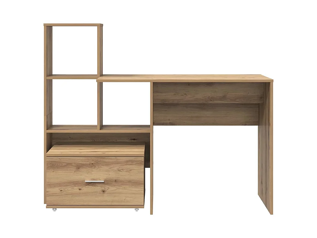 Handgefertigter Schreibtisch aus Eichenholz 131,5 x 50 x 106,5 cm Holzwerkstoff