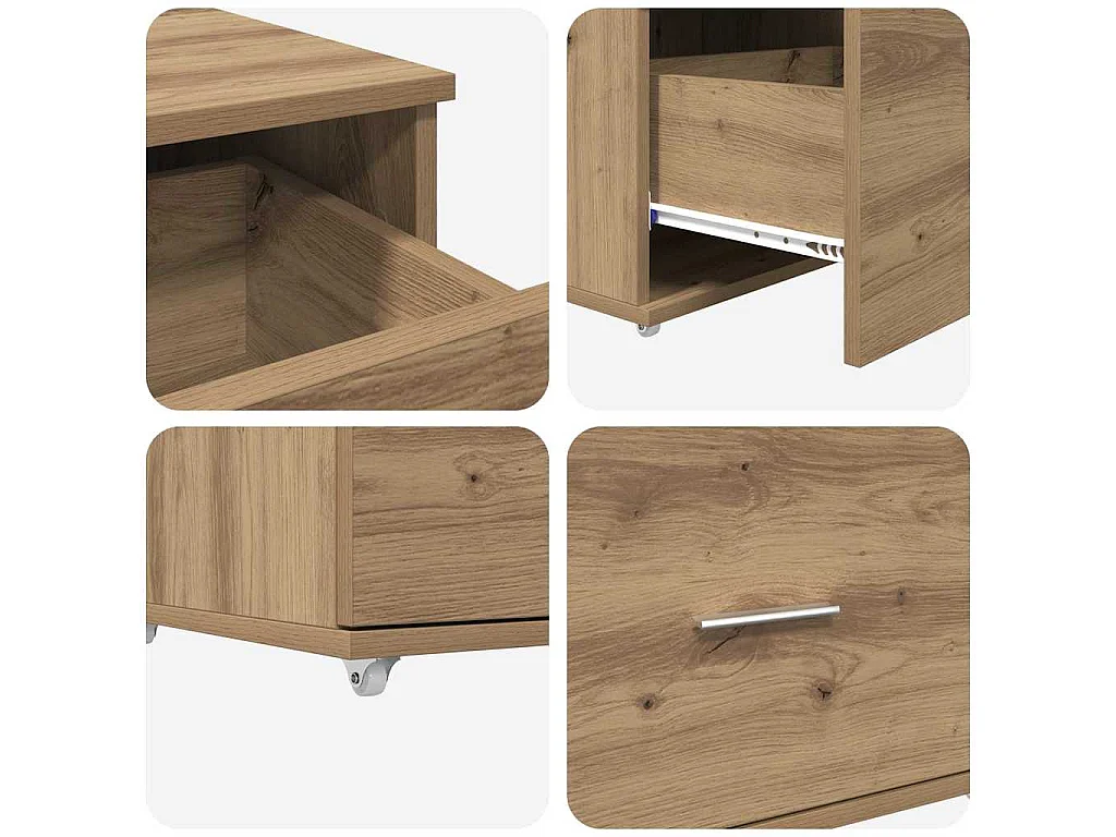 Handgefertigter Schreibtisch aus Eichenholz 131,5 x 50 x 106,5 cm Holzwerkstoff