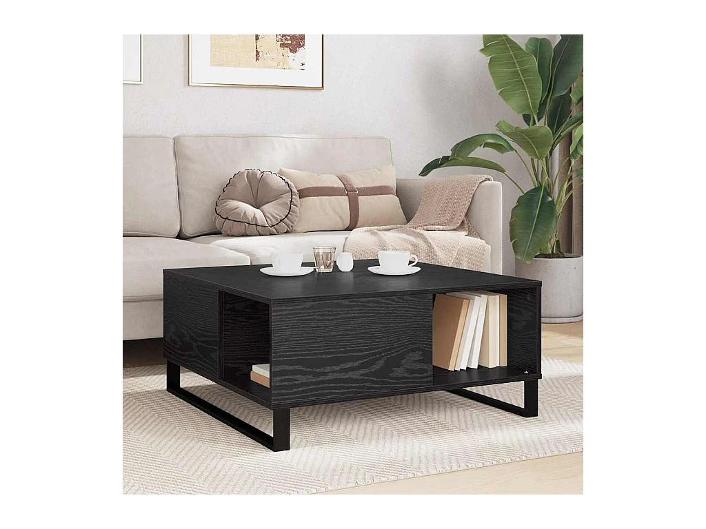 Table basse Chêne noir 80 x 80 x 36,5 cm Bois d'ingénierie