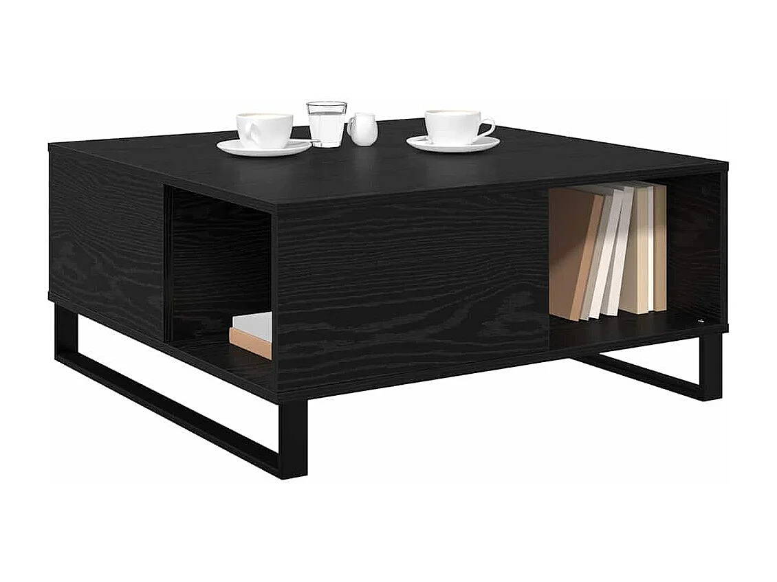 Couchtisch Eiche schwarz 80 x 80 x 36,5 cm Holzwerkstoff