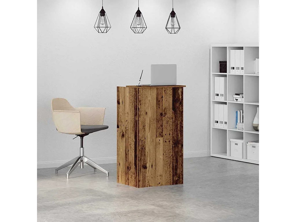 Bureau de réception vieux bois 55x50x103,5 cm bois d'ingénierie