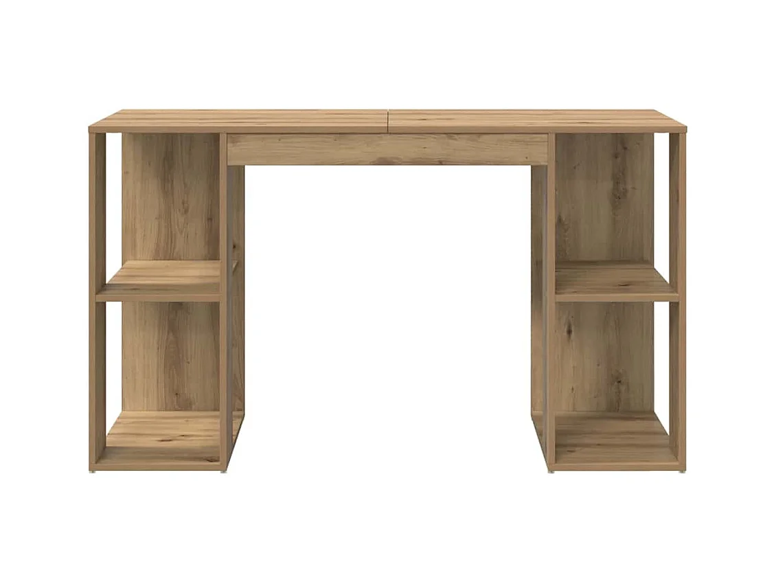 Bureau avec Rangement chêne artisanal 130 x 50,5 x 75 cm