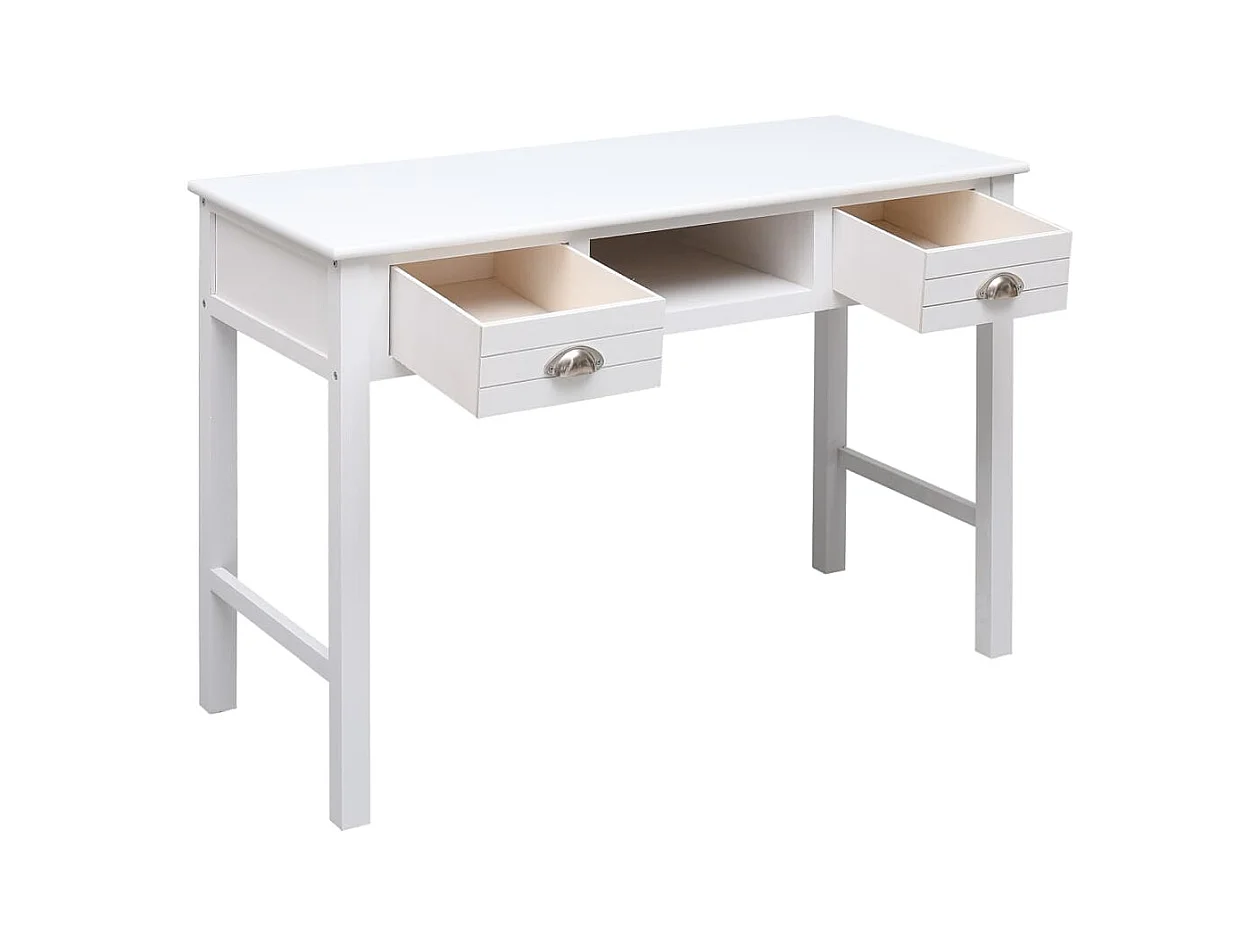 Aparador Blanco 108x45x76 cm Madera Maciza de Paulownia