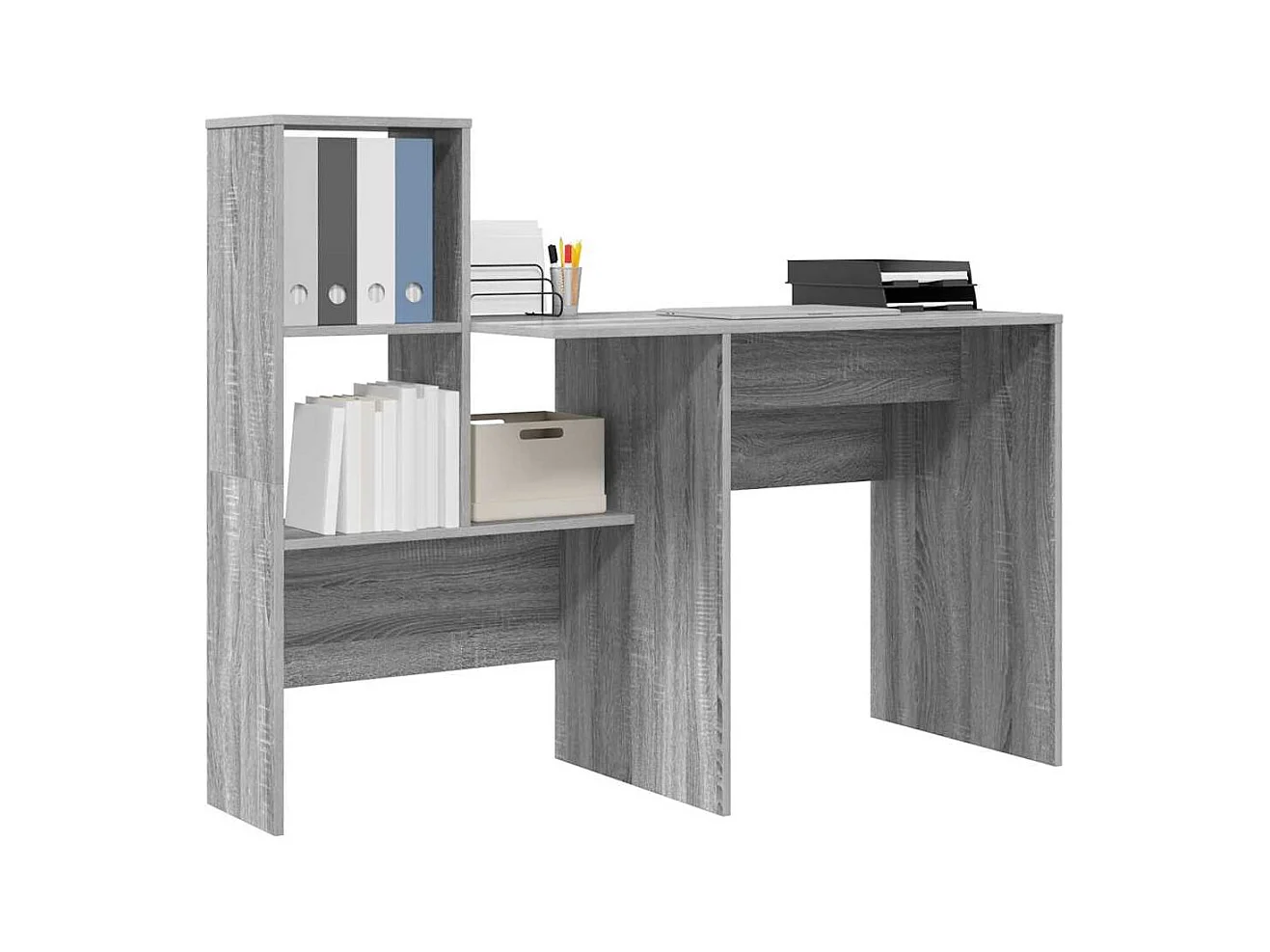 Bureau Sonoma gris 131,5 x 50 x 106,5 cm Bois d'ingénierie