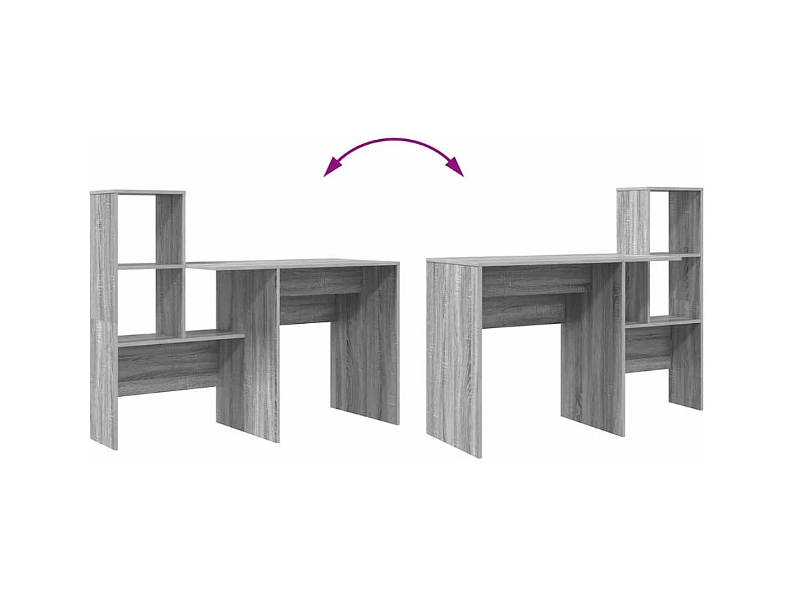 Bureau Sonoma gris 131,5 x 50 x 106,5 cm Bois d'ingénierie